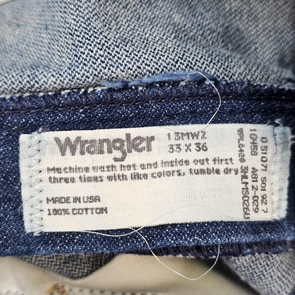 Vtg Wrangler Cowboy Cut Jeans Mens 33x36‎ Blue Bootcut Denim Western 13MWZ USA
